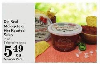 Pavilions Del real molcajete or fire roasted salsa offer