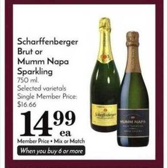 Pavilions Scharffenberger brut or mumm napa sparkling offer