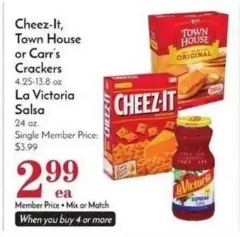 Pavilions Cheez-it, town house or carr's crackers or la victoria salsa offer