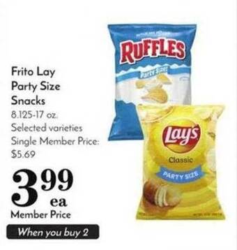 Pavilions Frito lay party size snacks offer