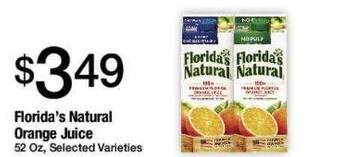 Jons International Florida's natural orange juice offer