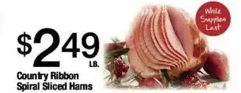 Jons International Country ribbon spiral sliced hams offer