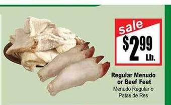 Rancho Markets Regular menudo or beef feet offer