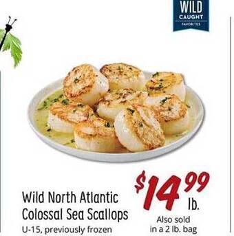 Sprouts Farmers Market Wild north atlantic colossal sea scallops offer