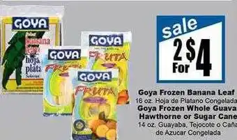 Goya frozen banana leaf, goya frozen whole guava hawthorn or sugar cane