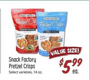 Sprouts Farmers Market Snack factory pretzel crisps offer