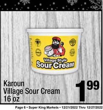 Super King Markets Karoun village sour cream offer