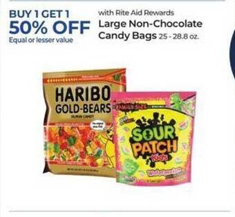 Rite Aid Large non-chocolate candy bags offer