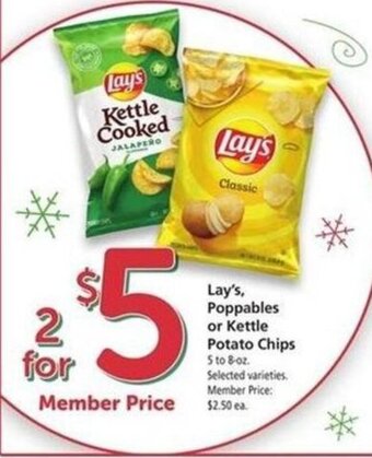 Safeway Lay's Poppables or Kettle Potato Chips 5 to 8 oz. offer
