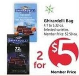 Safeway Ghirardelli Bag 4.1 to 5.32 oz. offer