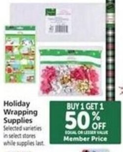 Safeway Holiday Wrapping Supplies offer