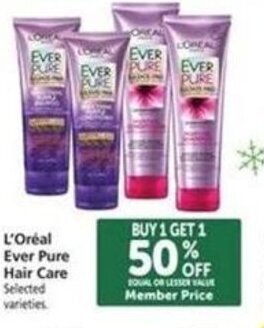 Safeway L'Oreal Ever Pure Hair Care offer