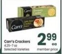 Safeway Carr's Crackers offer