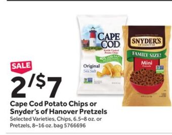 Stop&Shop Cape cod potato chips or snyder's of hanover pretzels offer