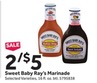 Stop&Shop Sweet baby ray's marinade offer