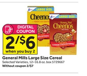 Stop&Shop General mills large size cereal offer