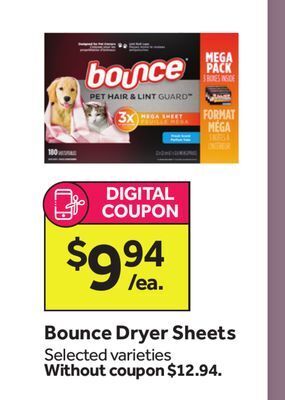 Stop&Shop Bounce dryer sheets offer