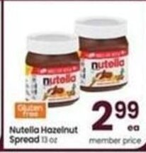 Safeway Nutella Hazelnut Spread offer