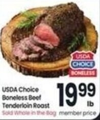 Safeway USDA Choice Boneless Beef Tenderloin Roast offer