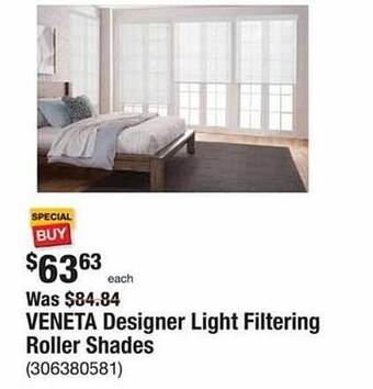 The Home Depot Veneta designer light filtering roller shades offer