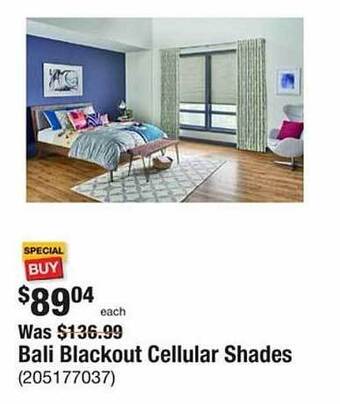 The Home Depot Bali blackout cellular shades offer