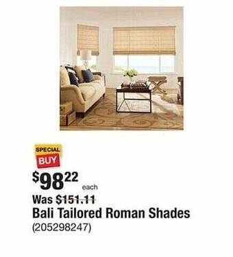 The Home Depot Bali tailored roman shades offer