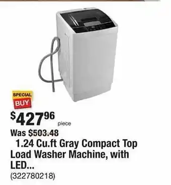 The Home Depot Gray compact top load washer machine, with led offer