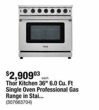 The Home Depot Thor kitchen 36 offer
