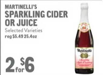 New Seasons Market Martinelli's sparkling cider or juice offer