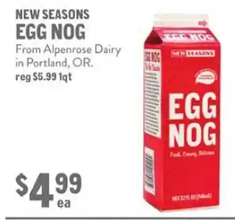 New Seasons Market New seasons egg nog offer