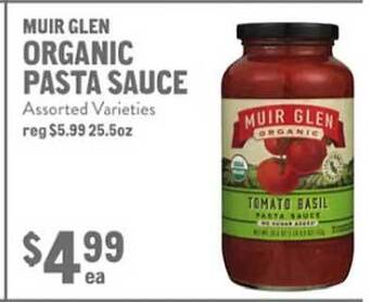 New Seasons Market Muir glen organic pasta sauce offer