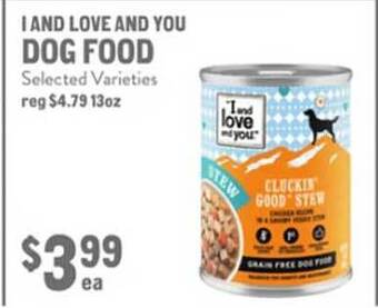 New Seasons Market I and love and you dog food offer
