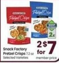 Safeway Snack Factory Pretzel Crisps offer