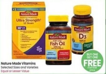 Safeway Nature Made Vitamins offer