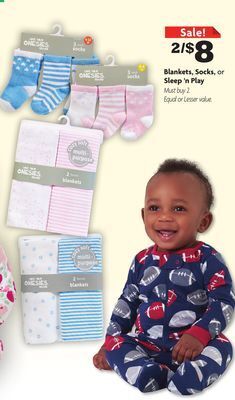 Family Dollar Blankets, socks, or sleep'n play offer