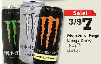 Family Dollar Monster or reign energy drink offer