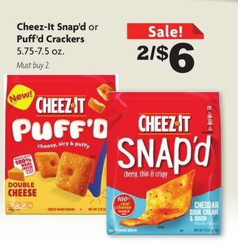 Family Dollar Cheez-it snap'd or puff'd crackers offer