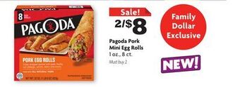 Family Dollar Pagoda pork mini egg rolls offer