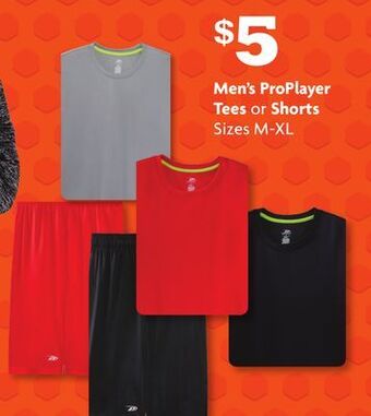 Family Dollar Men's proplayer tees or shorts offer