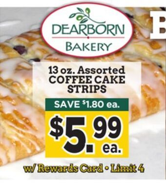 Dearborn Market Coffee cake strips offer