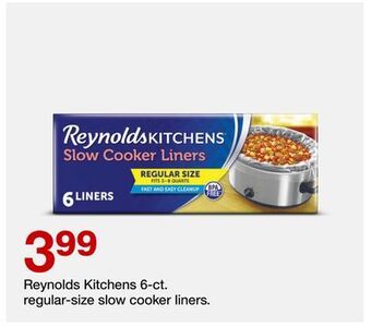 Target Reynolds kitchens 6-ct. regular-size slow cooker liners offer
