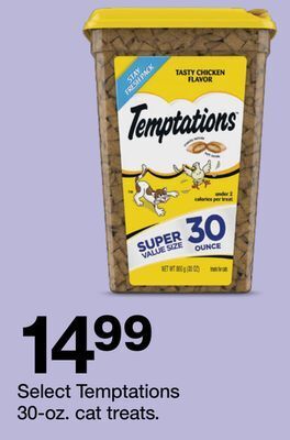Target Select temptations 30-oz. cat treats offer