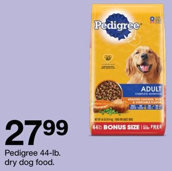 Target Pedigree 44-lb. dry dog food offer