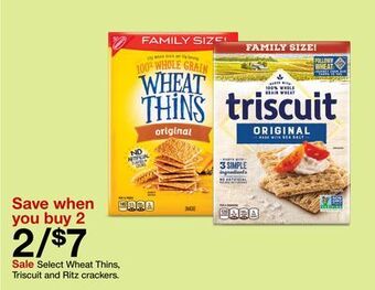 Target Select wheat thins, triscuit and ritz crackers offer
