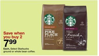 Target Select starbucks ground or whole bean coffee offer