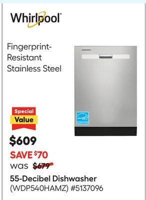 Lowe's 55-decibel dishwasher offer