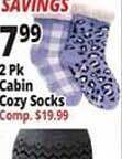 Ocean State Job Lot 2pk cabin cozy socks offer