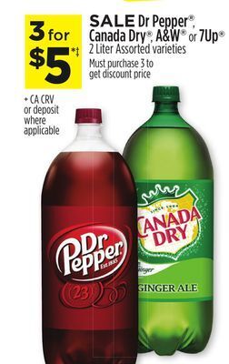 Dollar General Dr pepper®, canada dry®, a & w® or 7up® offer