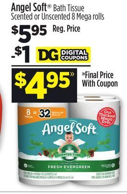 Dollar General Angel soft® bath tissue offer
