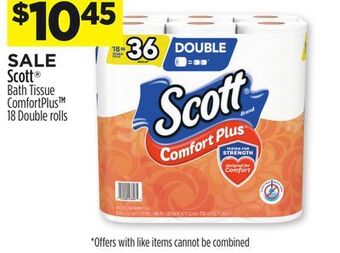 Dollar General Scott® bath tissue comfortplus™ offer